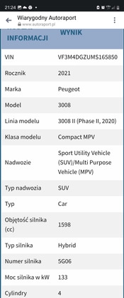 Peugeot 3008 cena 119999 przebieg: 37000, rok produkcji 2021 z Krotoszyn małe 29